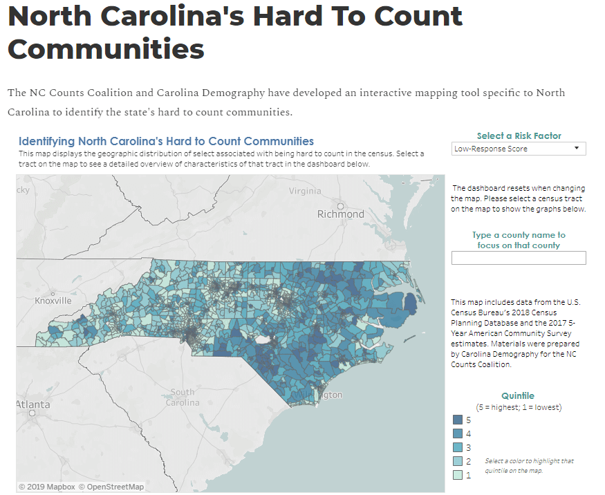 NC COunts tool, hard to count communities, census 2020
