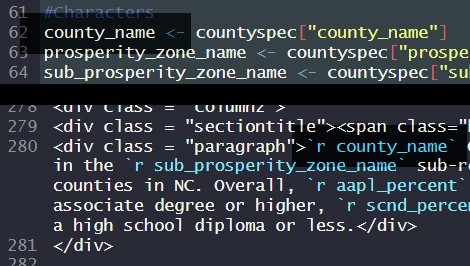 Code snip: county_name