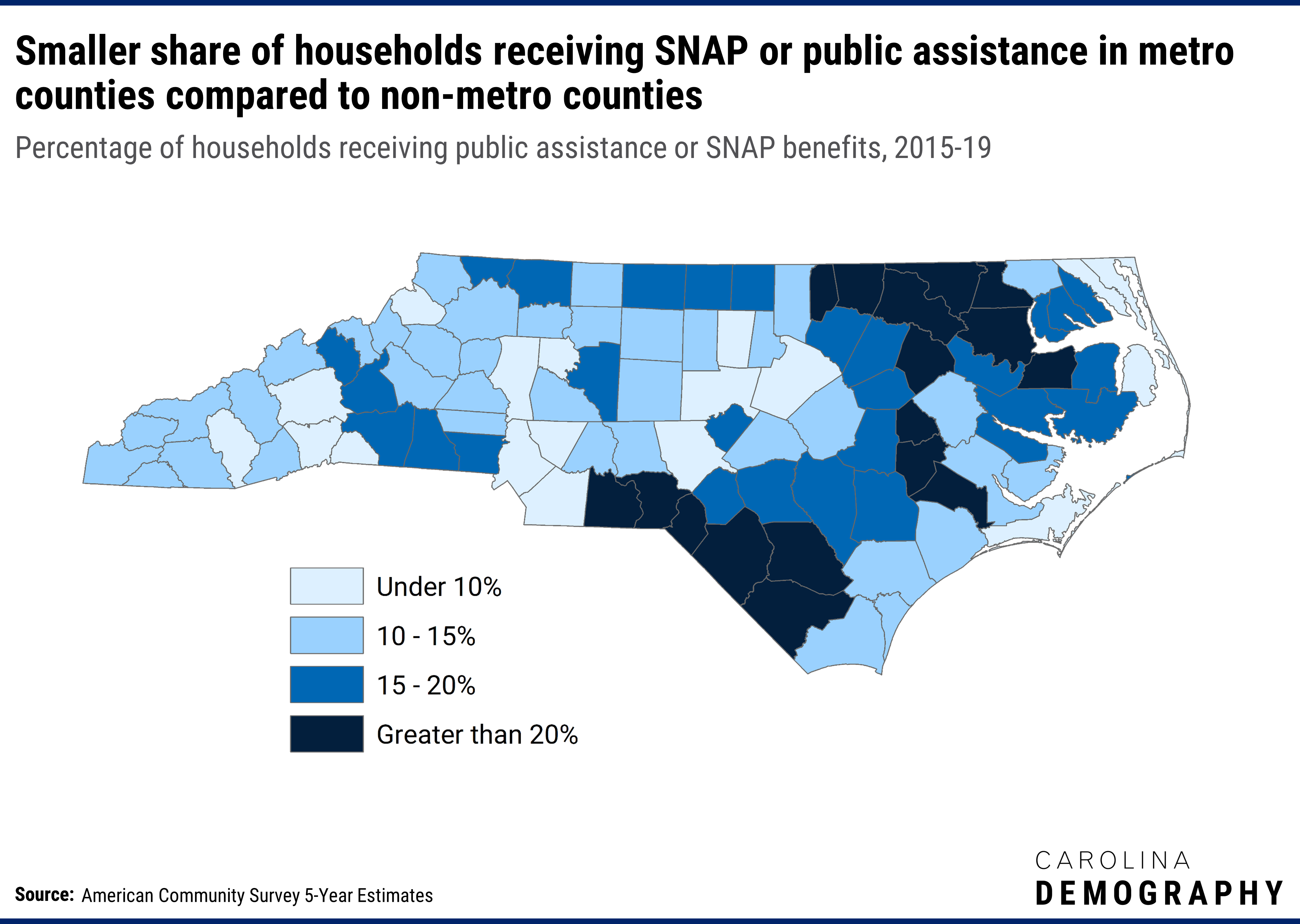Map: NC SNAP recipients distribution. See associated text for context