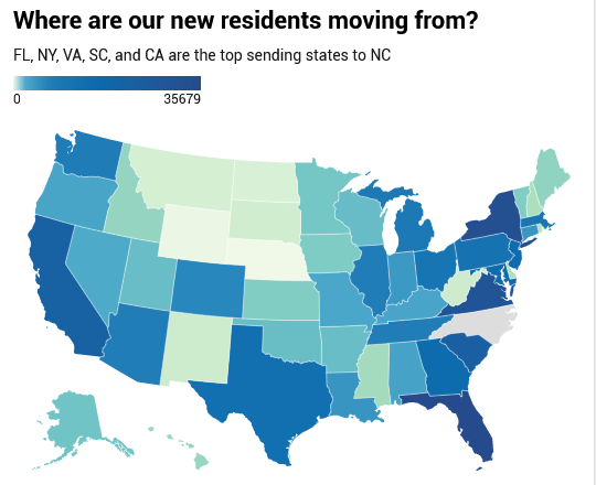 Where are North Carolina s newest residents moving from